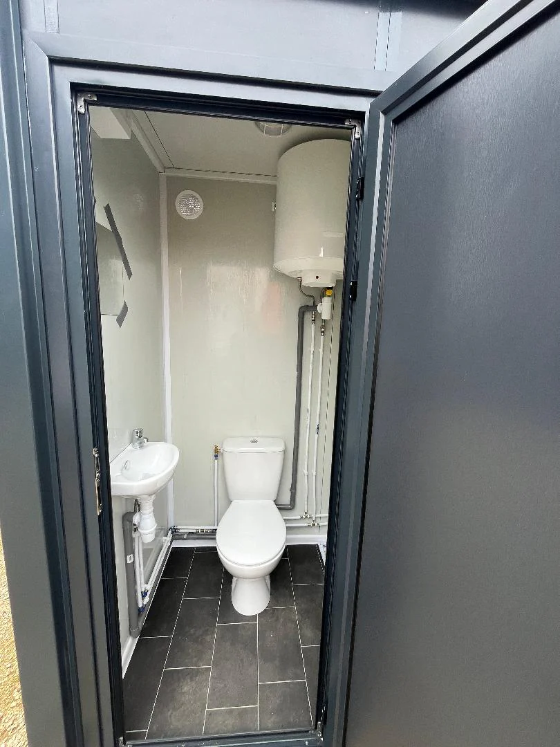 Container Sanitario WC + Lavabo + Doccia collegabile – grigio - immagine 3
