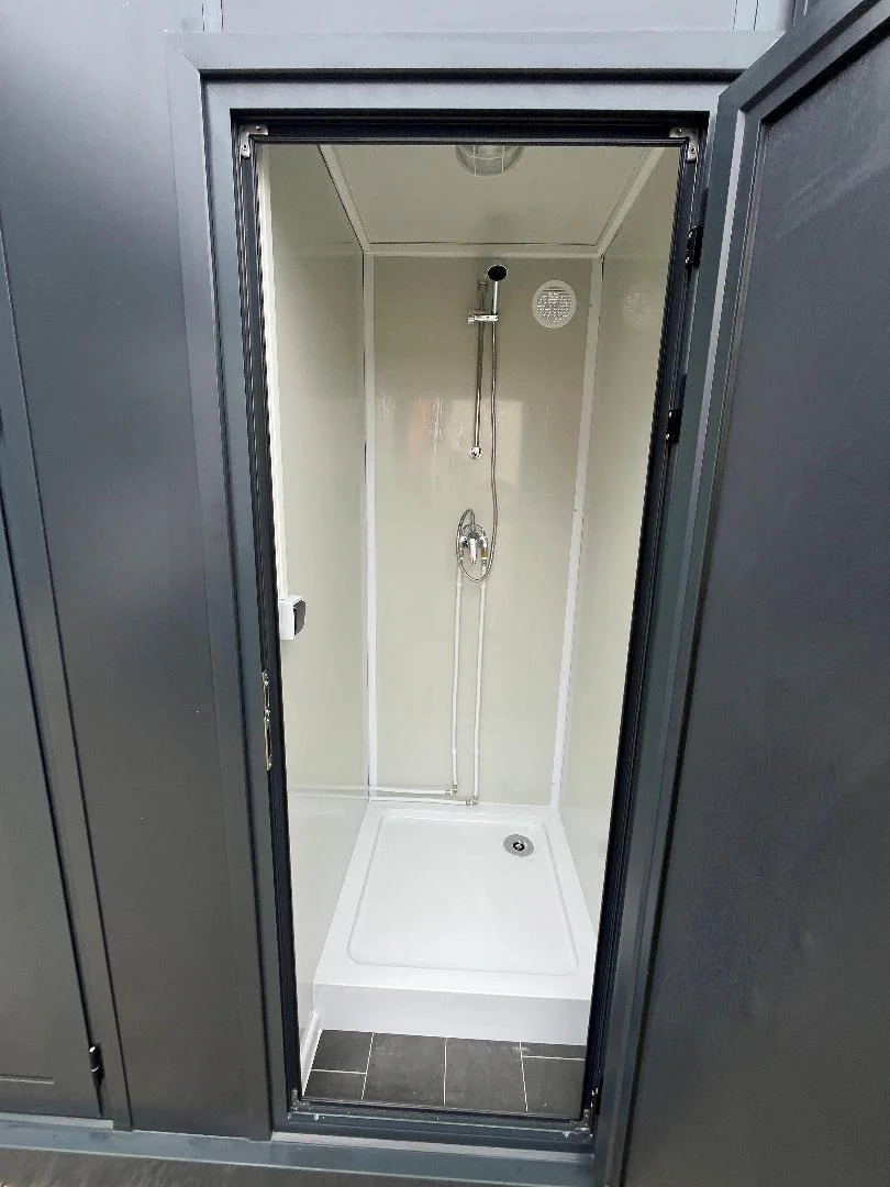 Container Sanitario WC + Lavabo + Doccia collegabile – grigio - immagine 4
