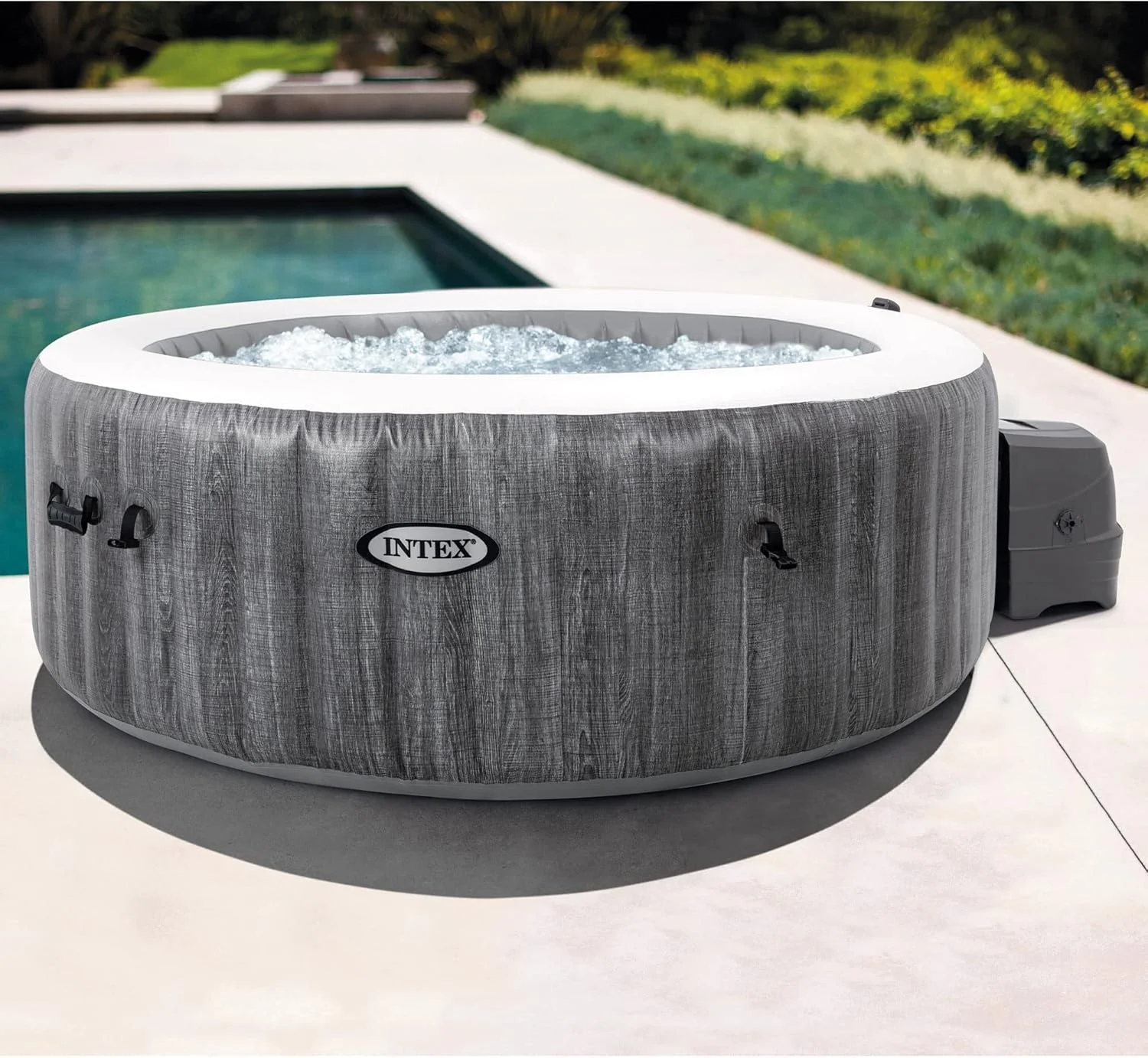 Intex PureSpa Deluxe legno Grigio – 63″ x 21″