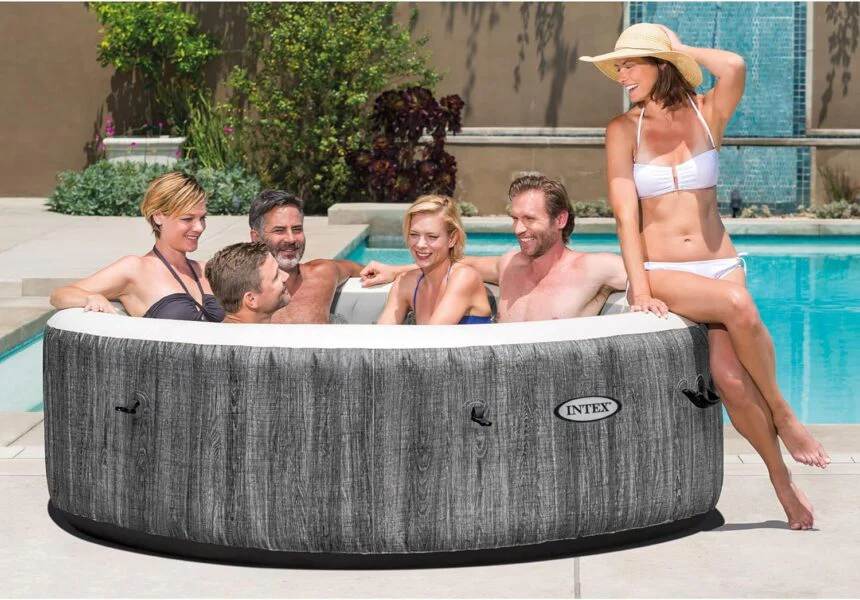 Intex PureSpa Deluxe legno Grigio – 63″ x 21″ - immagine 3